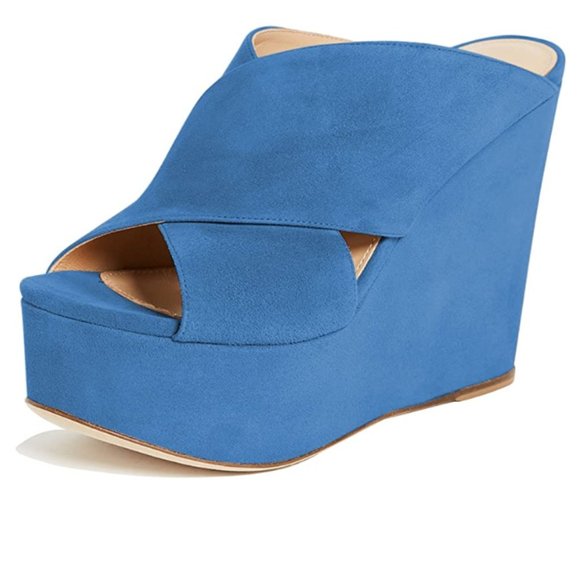 high heel wedge mules